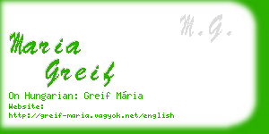 maria greif business card